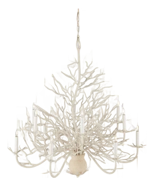 Currey & Company Seaward Large White Chandelier
