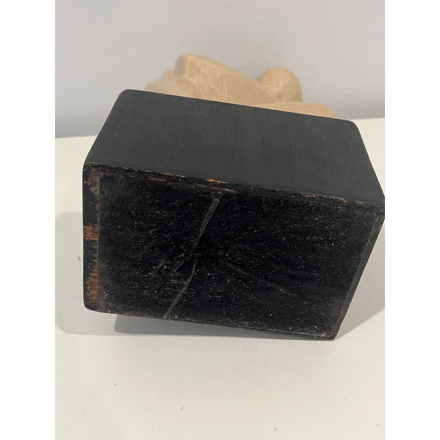 Wood 1970s Joseph Martinek Cubist Carved Composite Signed Sculptural Musician 11.5” For Sale - Image 7 of 7