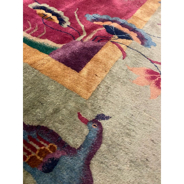 Chinese Antique Chinese Hand-Knotted Rug - 8′10″ × 11′3″ For Sale - Image 3 of 12