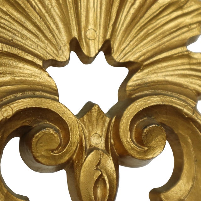 1970s Italian Classical Crested Mirror Gold Baroque Rococo 57cm For Sale - Image 14 of 14