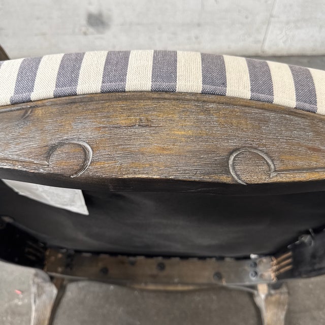 French Louis XV Style Striped Fauteuil Armchairs, Pair For Sale - Image 11 of 12