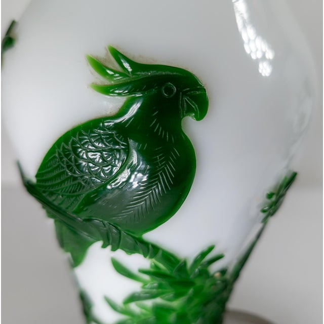 20th Century Pair of Chinese Chinoiserie Peking Glass Table Lamps For Sale - Image 9 of 18