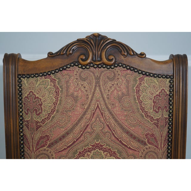 1990s Set of 8 Henredon Continental Style Upholstered Dining Room Chairs For Sale - Image 5 of 18