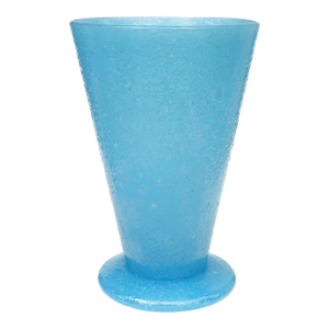 Murano AVeM Label 1930s Antique Blue Iridescent Pulegoso Bubbles Italian Art Deco Glass Decorative Flower Vase