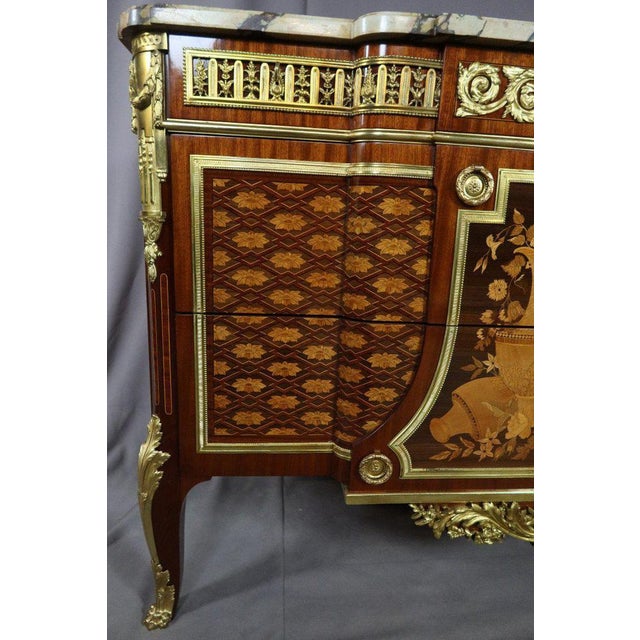 Marquetry Dresser After Riesener, 20th Century For Sale - Image 6 of 13