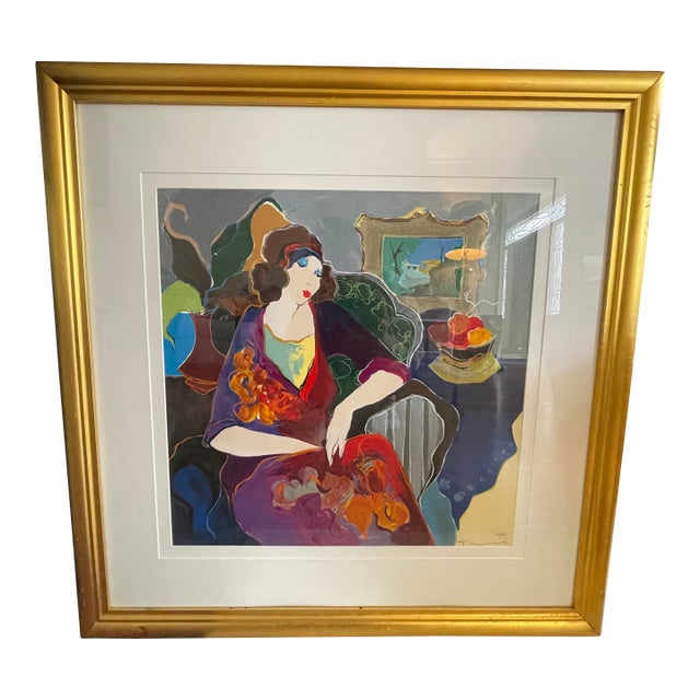 “Jeanne” by Itzchak Tarkay Signed and Numbered Serigraph For Sale