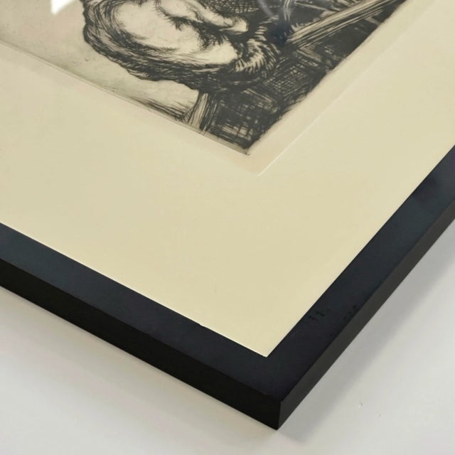 1930s Richard Hood Wpa Expressionist Portrait of Three Men, Signed (Etching, 1935)/Black Art For Sale - Image 5 of 5