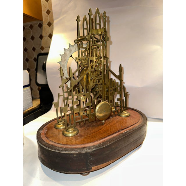 Late 19th Century 19th Century English Gothic Revival Skeleton Clock For Sale - Image 5 of 8