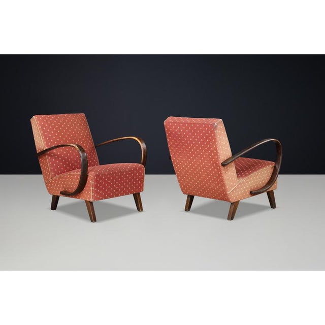 Bentwood Lounge Chairs by Jindřich Halabala, Czechoslovakia, 1940s, Set of 2 For Sale - Image 12 of 17