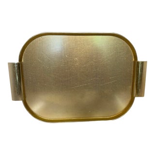 Vintage Ca 1950’s Mid Century Modern Kaymet England Gold Anodised Aluminium Tray For Sale