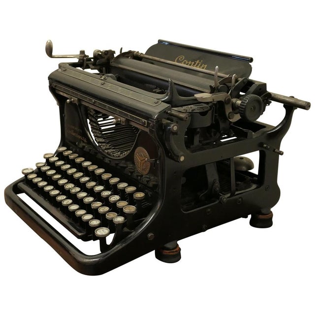 Black Vintage French Typewriter from Contin, 1940s For Sale - Image 8 of 8