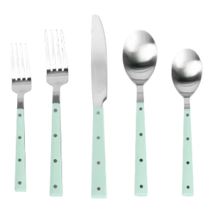 Soline Mint Green 5-Piece Bistro Flatware Set, Service for One