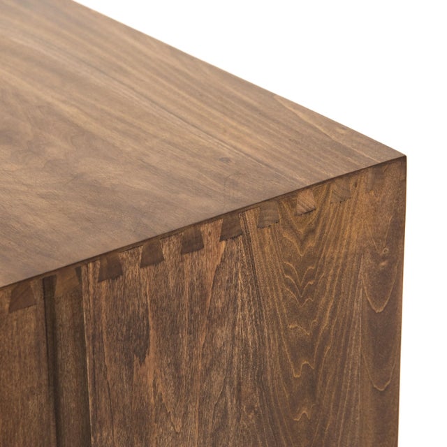 Inspired by clean mid-century design, greyish auburn poplar offers plenty of media storage space by way of open shelving,...