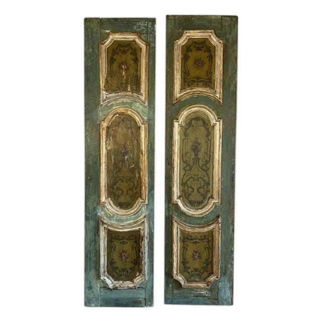 Pair of 19th C. Italian Venetian Baroque Boiserie Doors For Sale