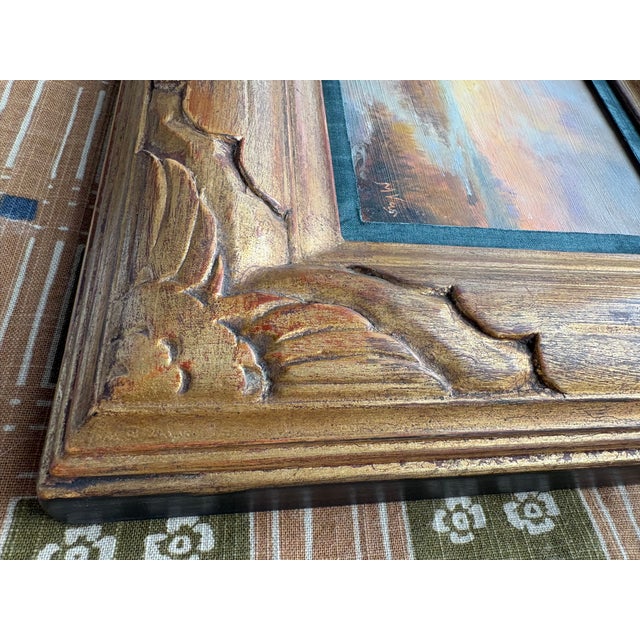 2026 After Turner Sunset Over Water, Mary Veiga No.2, in Hand-Crafted Gold Custom Frame For Sale - Image 4 of 11