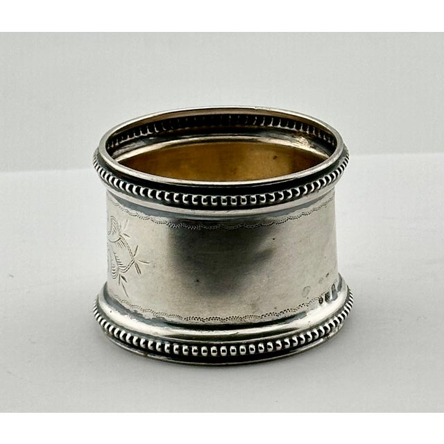 Mid 19th Century Large Antique American Victorian Style 800 Grade Coin Silver Napkin Ring Dated 1891 for "Paul" For Sale In Boston - Image 6 of 13