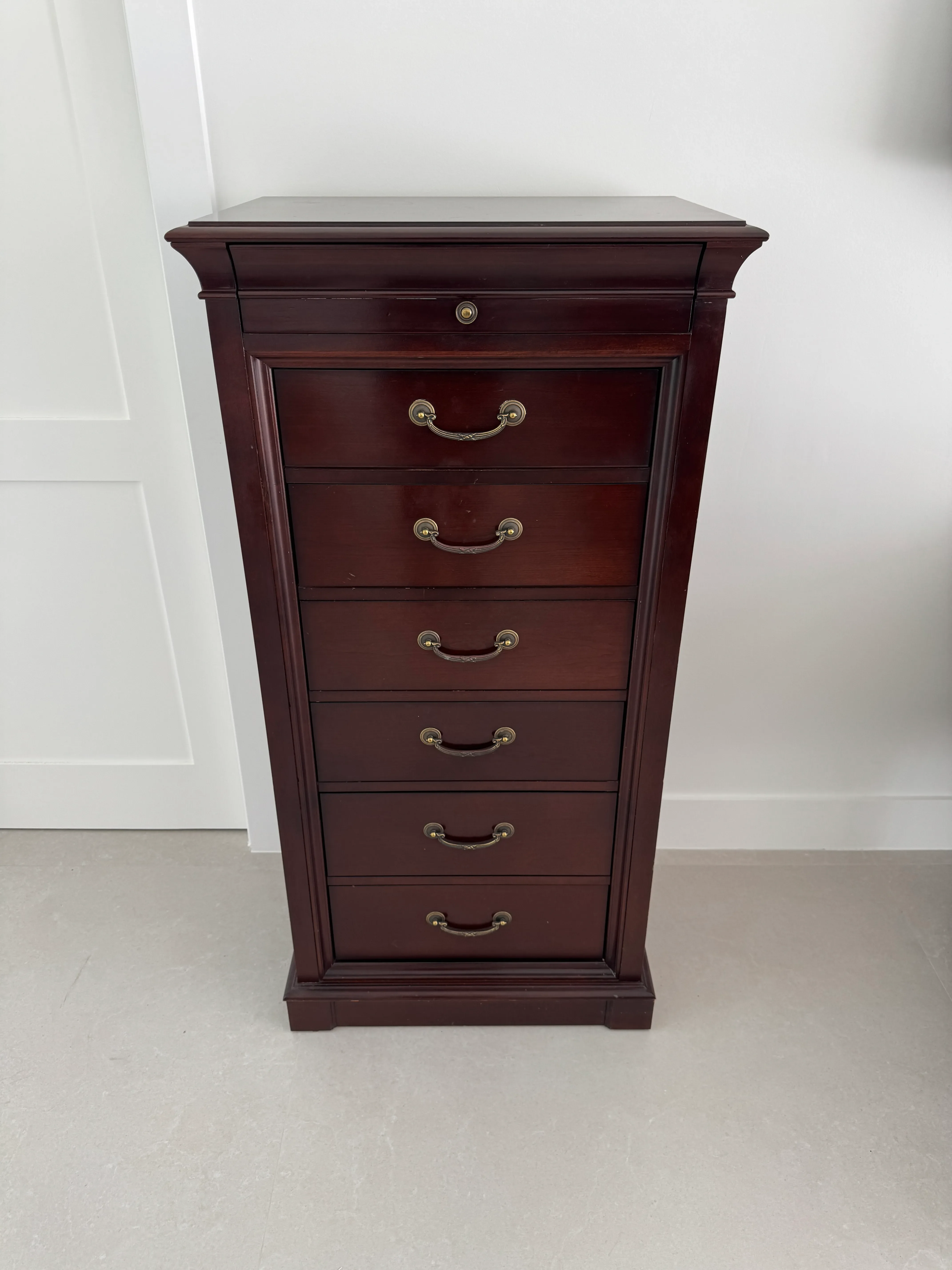 Vintage Ethan Allen Tall Chest / Lingerie Chest - Sable Medallion