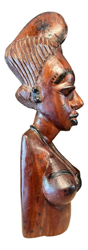 Mid-Century Modern Hand-Carved African Bust, 1960s