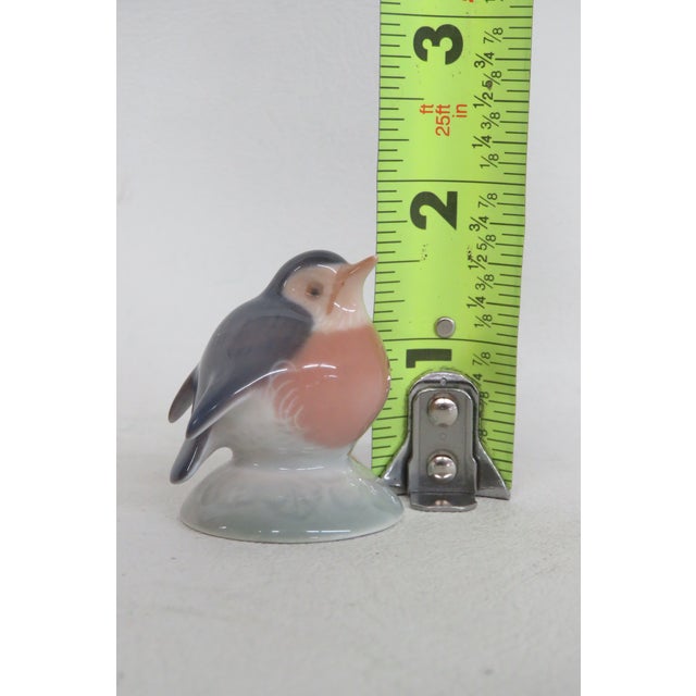 Royal Copenhagen Denmark Porcelain Robin Bird No 2238 Miniature Figurine 4512b For Sale - Image 10 of 12