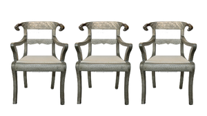 Vintage Silver Foil Armchairs, Set of 3
