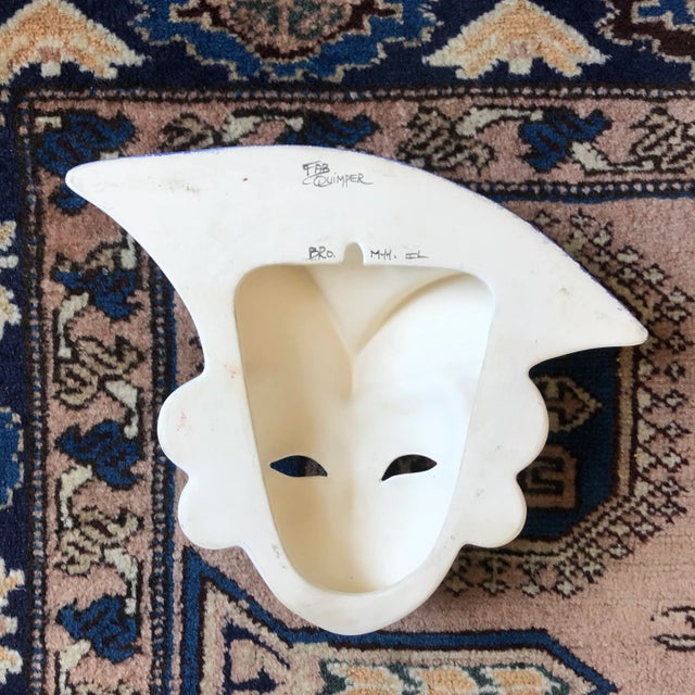 Henriot Quimper French Porcelain Wall Mask For Sale In Buffalo - Image 6 of 7