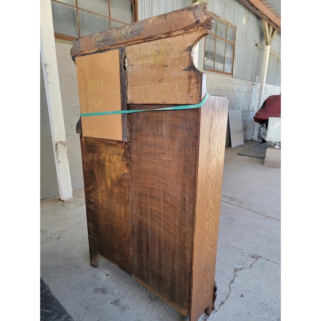 Antique Side by Side Desk, Display and Storage Cabinet. Tiger Oak Circa. 1900 For Sale - Image 17 of 18