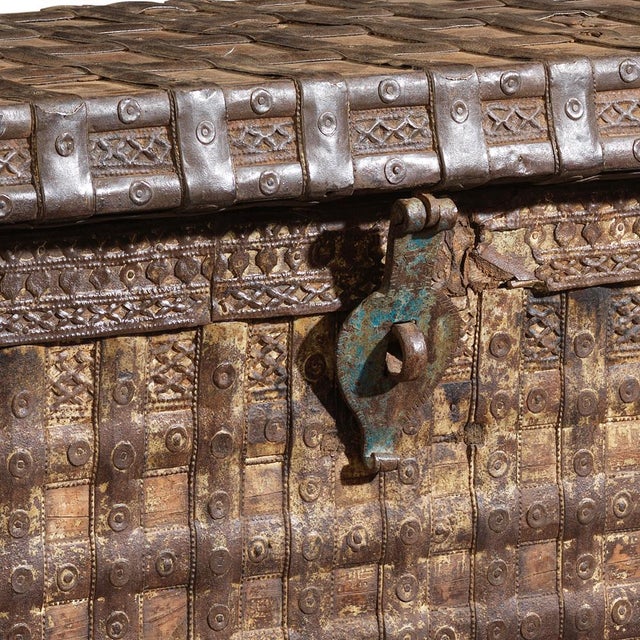 Iron Bound Patti Pithara Storage Chest, 1950s For Sale - Image 6 of 9