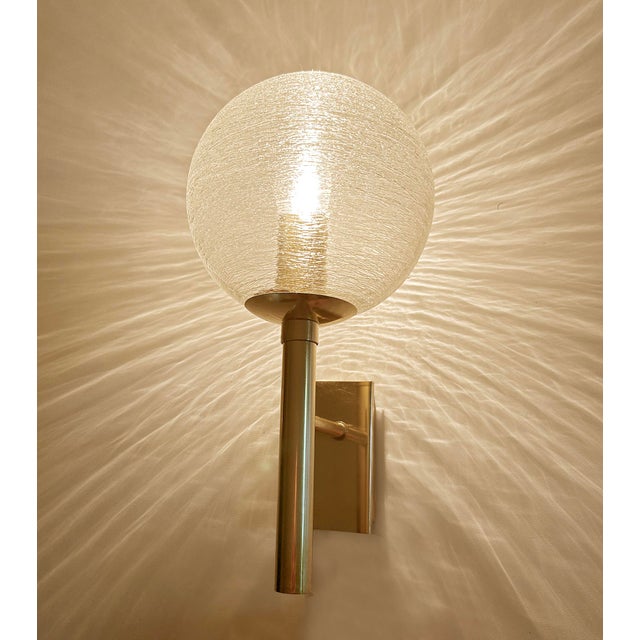 Vintage Brutalist Glass Sconces from Doria Leuchten, Germany, Set of 2 For Sale - Image 9 of 17