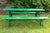 German beer garden green painted wood folding table with two wood folding benches. Sturdy and well made wood surfaces and...