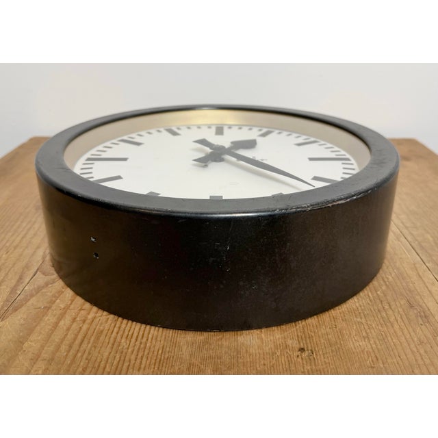 Industrial Factory Black Wall Clock from Siemens, 1950s For Sale - Image 12 of 17