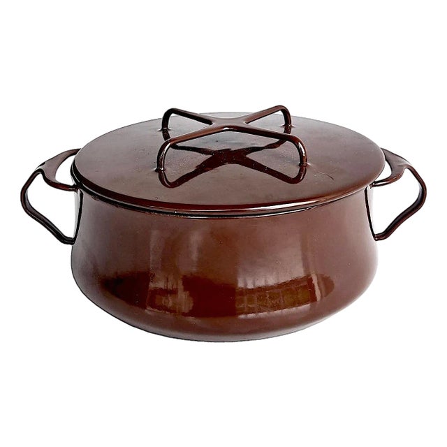 1970s Dansk Kobenstyle 4 Quart Casserole Pot With Trivet Lid, Designed by Jens H. Quistgaard For Sale