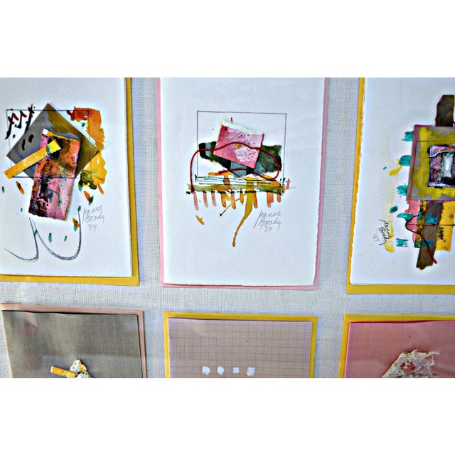 Late 20th Century Jeanne Brady Vintage Handcrafted Cards Wall Art For Sale - Image 5 of 7