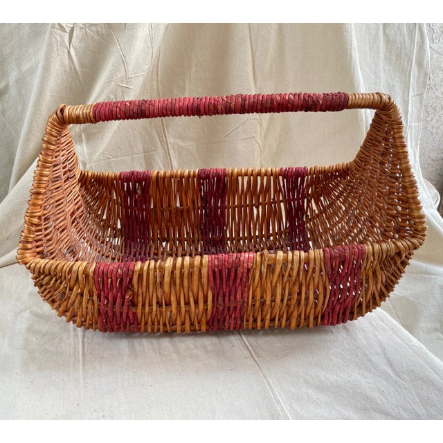 2000 - 2009 Vintage Rectangle Rattan Basket For Sale - Image 5 of 6