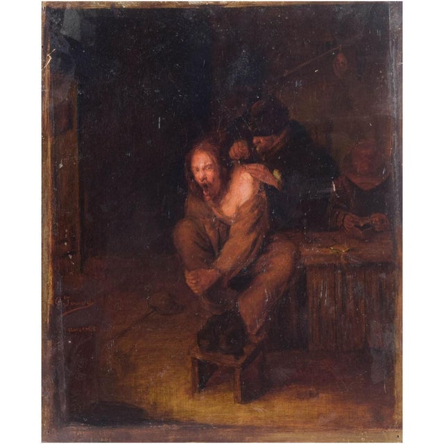 G. Jouve, Figurative Composition, 18th Century, Oil Painting on Panel For Sale - Image 5 of 5