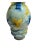 Contemporary Modern Art Glass Vase With Blues Greens and Yellows, Unsigned For Sale - Image 12 of 13