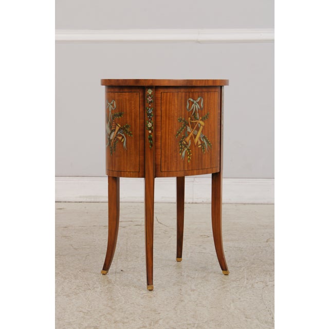 1990s Maitland Smith 3 Drawer Satinwood Louis XV Style End Table For Sale - Image 5 of 18