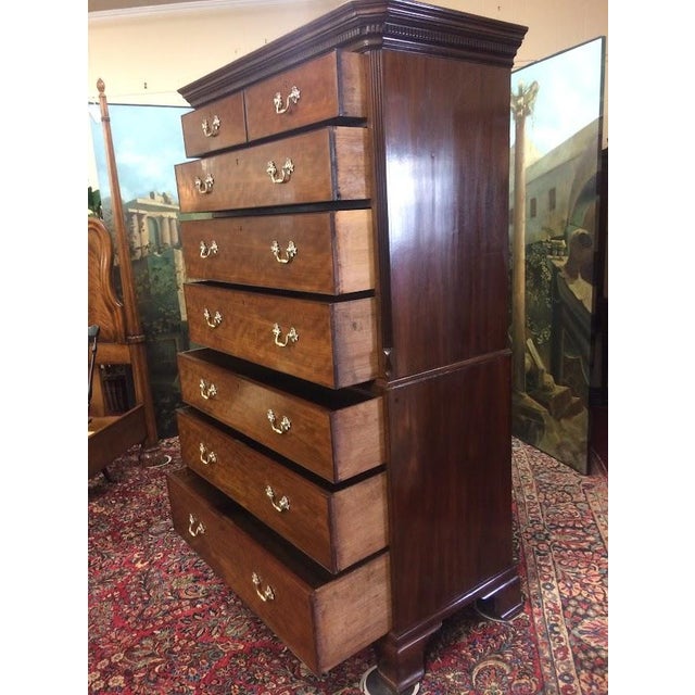 Antique Chest on Chest, English Tall Chest For Sale - Image 15 of 16