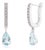 1.19Ct Natural Aquamarine & Diamond Huggie Drop Earrings in 14k White Gold- 2 Pieces For Sale