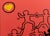 Black 1990s Abstract Keith Haring Style Acrylic on Canvas Red Painting For Sale - Image 8 of 12