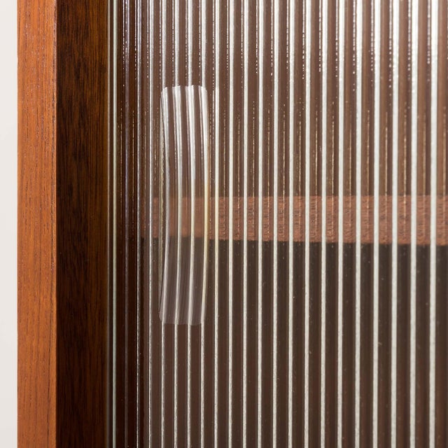 Brown Scandinavian Shelving Wall Unit with Bureau and Bar Cabinet, Denmark, 1960s, Set of 19 For Sale - Image 8 of 15