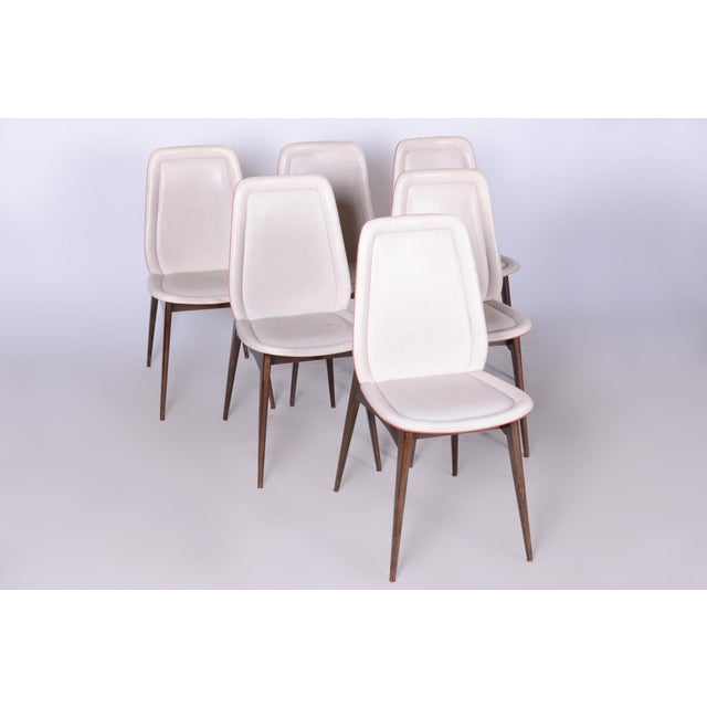 Set of six Art Deco chairs Origin: France Period: 1940-1949 Very well preserved original condition. Designed by Jules...