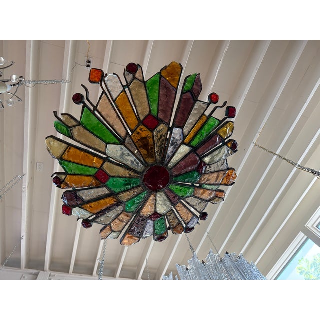 Brutalist 1960s Italian Brutalist Chandelier by Longobard for Poliarte For Sale - Image 3 of 12