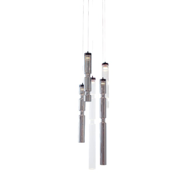 Sagano 5 Lights Glass Pendant by Riviera Light For Sale