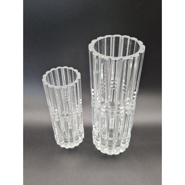 Montparnasse Crystal Vases from Cristal Darques Durand, France, 1970s-1980s, Set of 2 For Sale - Image 3 of 13