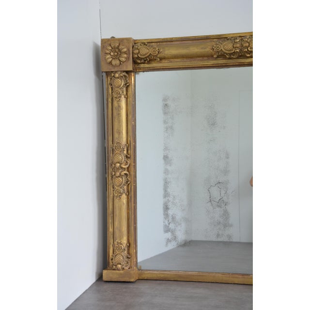 Regency Gilded Overmantel Mirror with Lightly Foxed Glass For Sale - Image 5 of 17