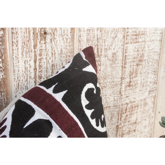 Persian Damina Gul Suzani Lumbar Pillow For Sale - Image 3 of 10