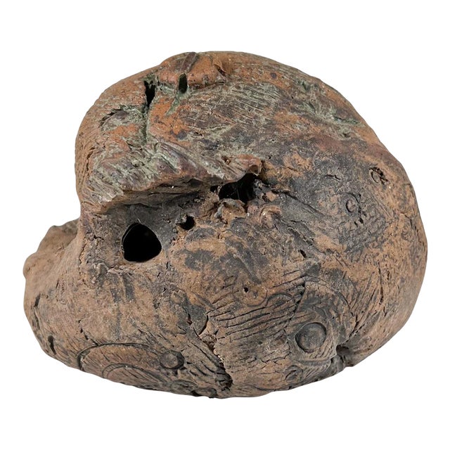 Modern Sculpturally Crafted Art Abstract Textured Sphere Pottery Three ...