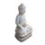 This is a Chinese Sitting Buddha Amitabha Shakyamuni carved from cream white color marble stone. It has a simple...