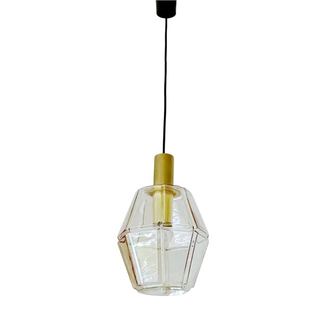 Vintage Pendant Light in Glass from Limburg For Sale