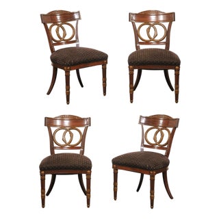French Set of "Ouroboros" Back Dining Chairs For Sale